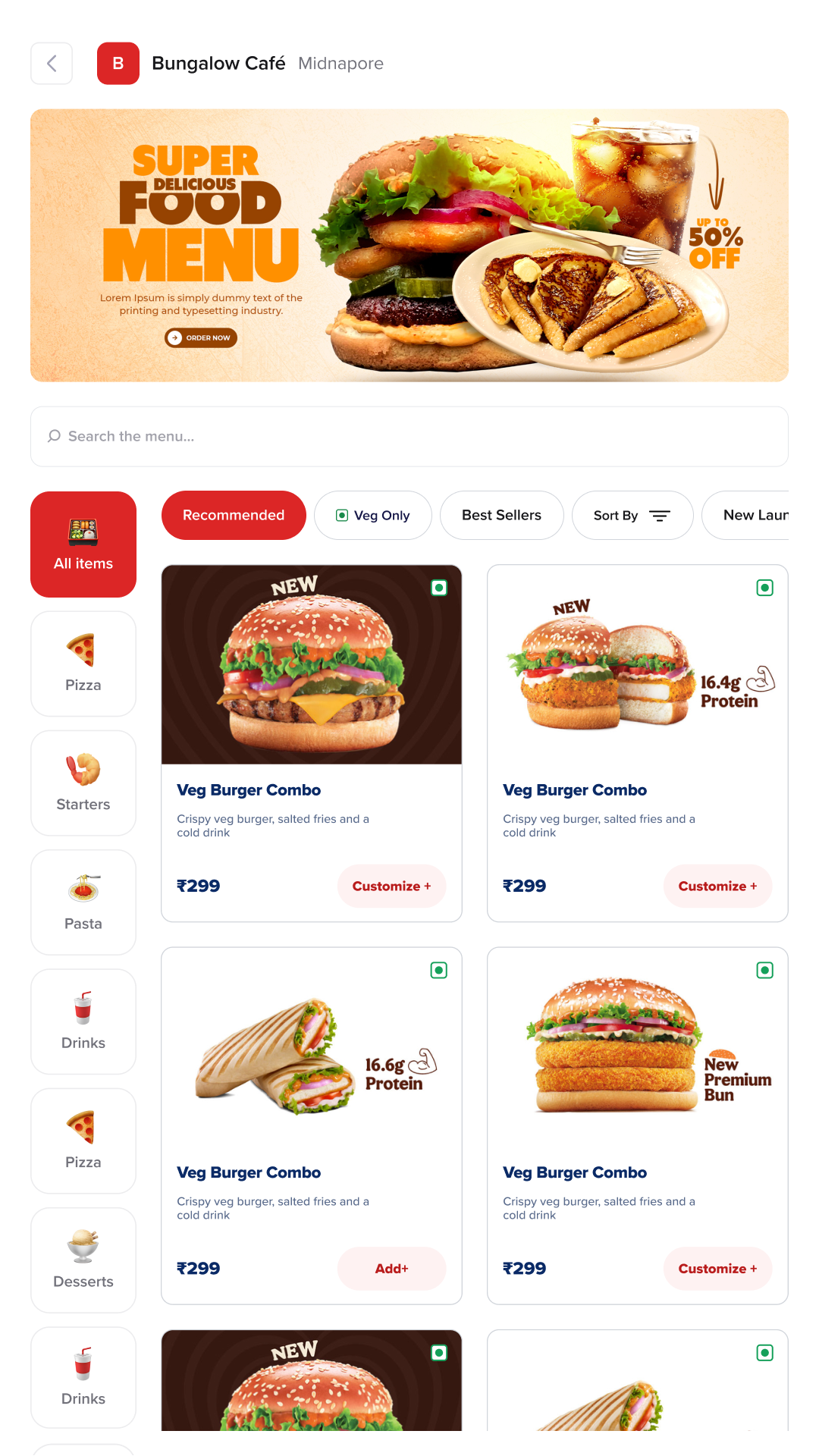 QueueBuster mobile restaurant POS interface